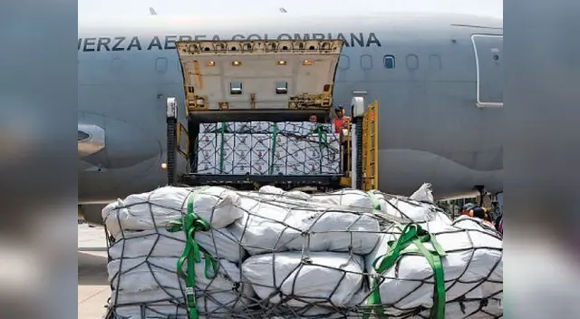 Avión colombiano trajo a nuestro país víveres para aquellos que hoy más lo necesitan