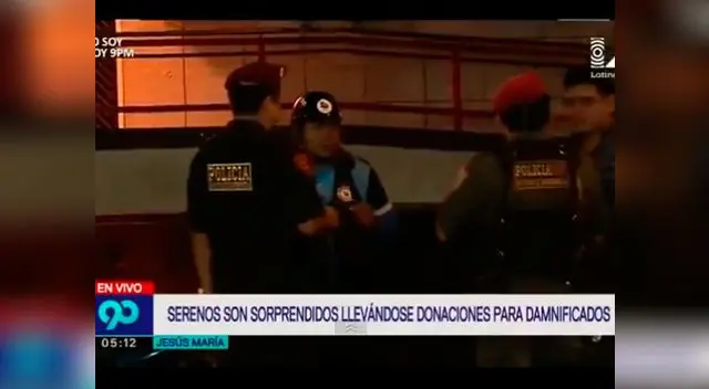 Sereno es sorprendido mientras se llevaba las donaciones para los damnificados