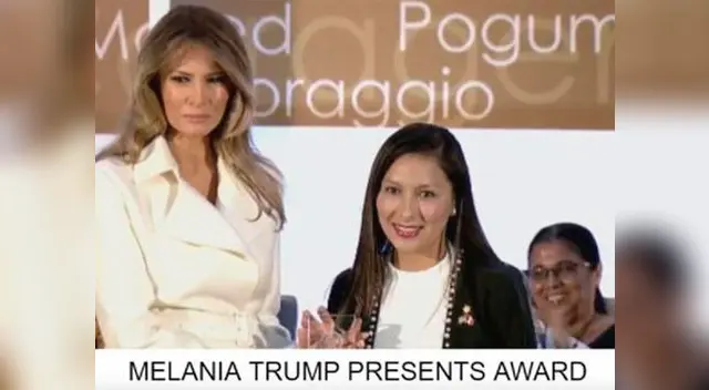 Melania Trump entrega premió a Arlette Contreras en Estados Unido