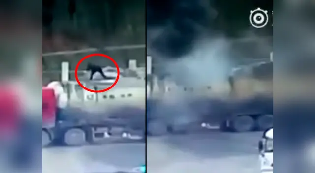 El hombre desapareció en medio del humo El hombre desapareció en medio del humo