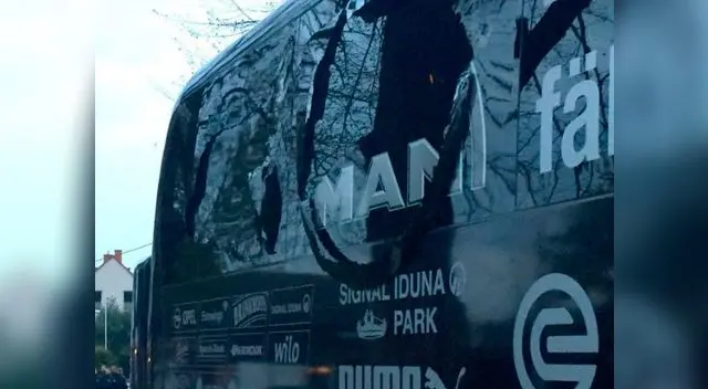 Así quedó el bus del Borussia Dortmund tras una explosión