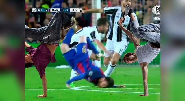 Divertida imagen de la caída del astro argentino Divertida imagen de la caída del astro argentino