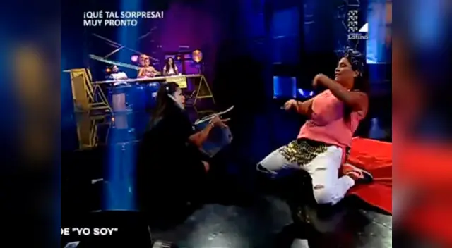 Katia Palma empezó con sus ocurrencias en el programa