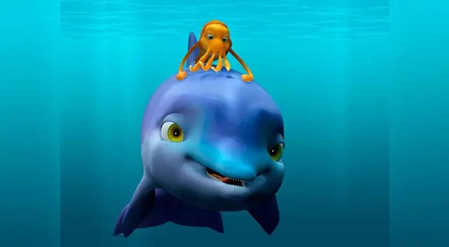 Pulpo intenta 'domar' a un delfín Pulpo intenta 'domar' a un delfín