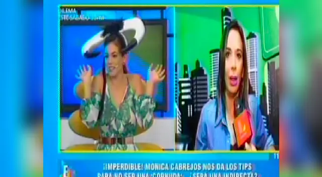 Jazmín Pinedo no dudó en probarse los cachos