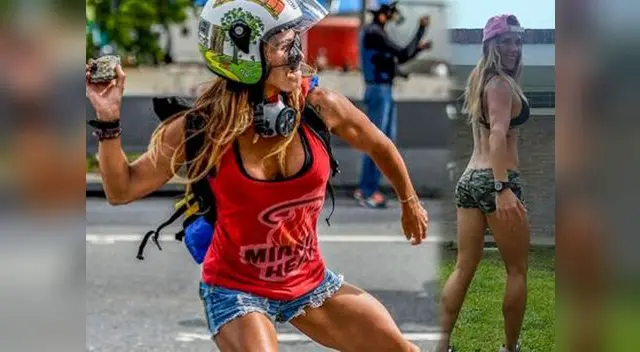 Modelo bautizada como Mujer Maravilla protesta contra Nicolás Maduro Modelo bautizada como Mujer Maravilla protesta contra Nicolás Maduro