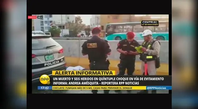 Un fallecido tras múltiple choque en vía de evitamiento