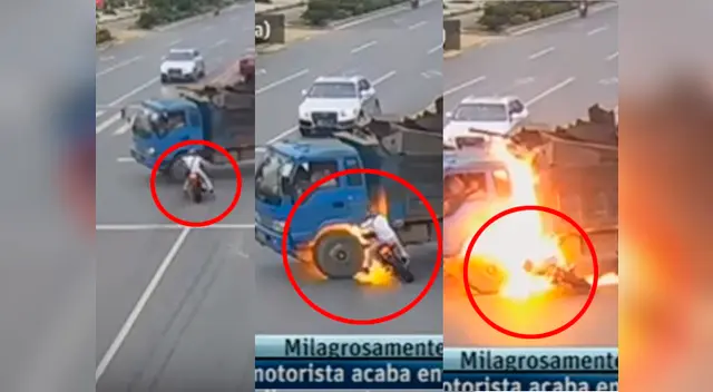 El motociclista no logró detenerse a tiempo El motociclista no logró detenerse a tiempo