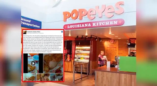Popeyes niega versión de usuaria que denunció recibir pollo podrido Popeyes niega versión de usuaria que denunció recibir pollo podrido