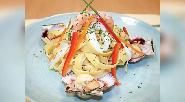 Espaguetis con frutos del mar