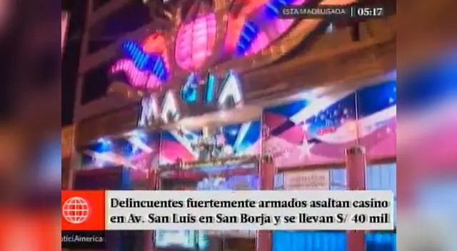 Delincuentes se llevan 40 mil soles de un casino en San Borja