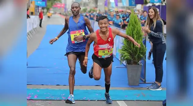 El puneño Ito mostró su calidad y llegó tercero en la Maraton Movistar 42K. FOTO:Comunicación Activa