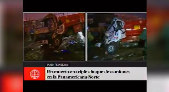 Chofer murió en triple choque de camiones ocurrido en la Panamericana Norte Chofer murió en triple choque de camiones ocurrido en la Panamericana Norte