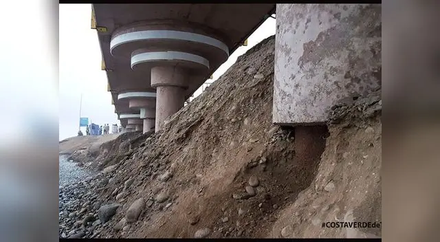 Denuncian deterioro de pilotes que sostienen malecón en la Costa Verde