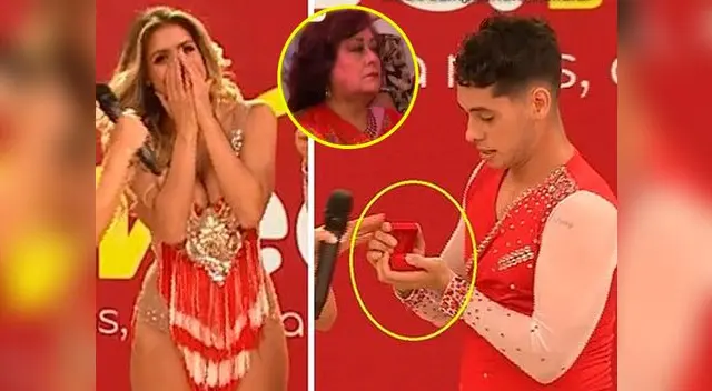 Madre de Milett Figueroa no se mostró muy contenta por sorpresa del 'Pato' Quiñones