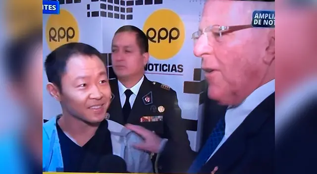Kenji Fujimori miró con afecto y alegría al presidente PPK cuando se encontraron en los pasillos de RPP
