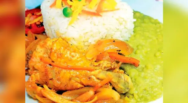 Pollo guisado con arvejitas
