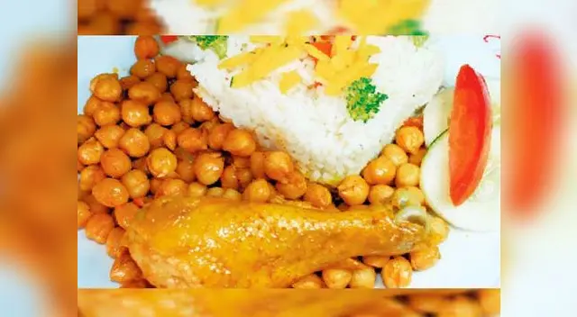 Pollo mechado con garbanzo