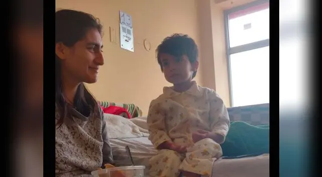 Esposa de PNP clama por ayuda para salvar a su hijito que necesita operación al corazón