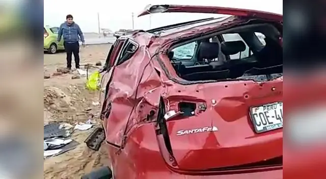 Así quedó el vehículo en el que se transportaban los cuatro jóvenes