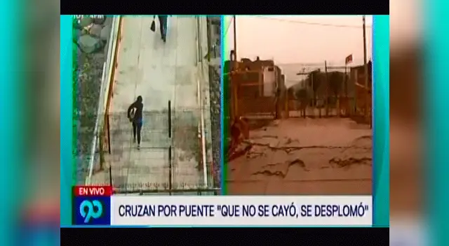 Pobladores de San juan del Lurigancho y el Agustino arriesgan su vida para cruzar puente Pobladores de San juan del Lurigancho y el Agustino arriesgan su vida para cruzar puente