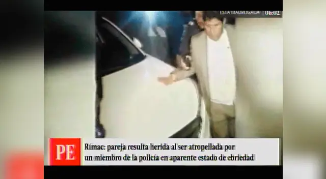 Un policía en aparente estado de ebriedad atropelló a pareja en el Rímac 