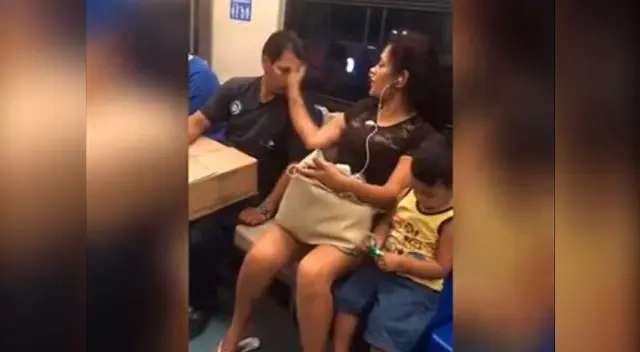 Mujer cacheteó a hombre que quiso tocarle parte íntima en bus Mujer cacheteó a hombre que quiso tocarle parte íntima en bus