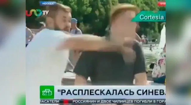 Mientras daba su reporte, un sujeto ebrio lo atacó sin motivo aparente