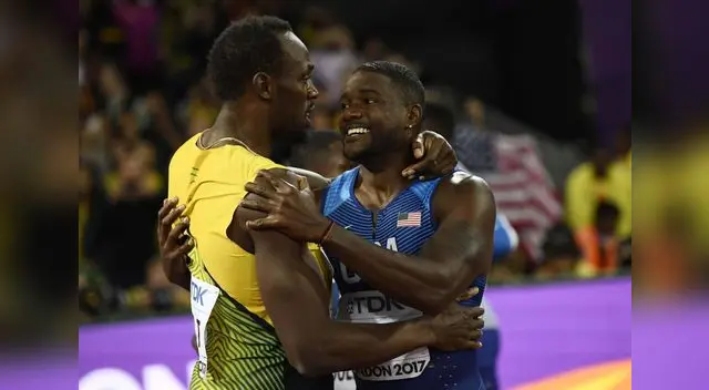 Gutlin hizo una reverencia a Bolt, tras ganar la prueba Gutlin hizo una reverencia a Bolt, tras ganar la prueba