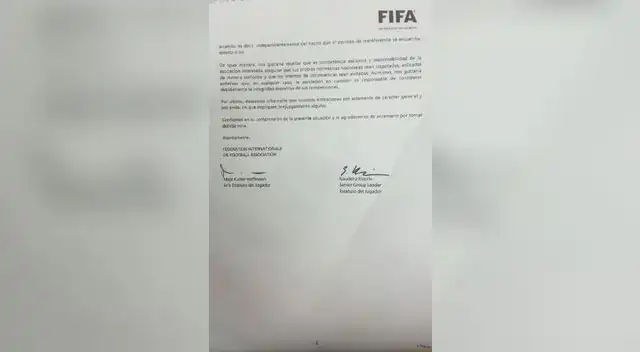 El comunicado de la FIFA que le da la razón a Garcilaso