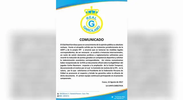 Comunicado de Garcilaso