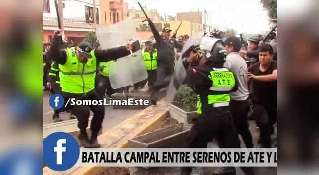 Preciso instante donde serenos de Ate y La Molina se enfrentan