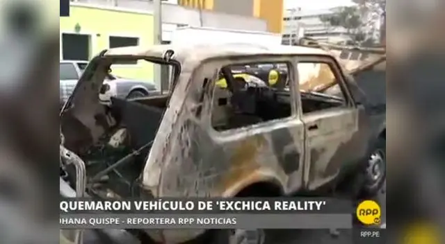 Incendian auto de exchica reality frente a su propia casa