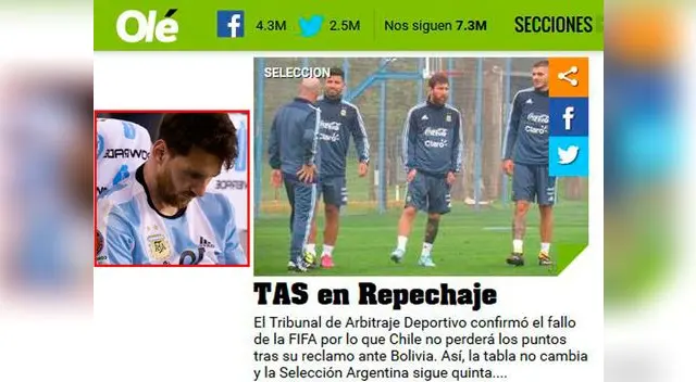 Lamentos vinieron principalmente de Argentina Lamentos vinieron principalmente de Argentina