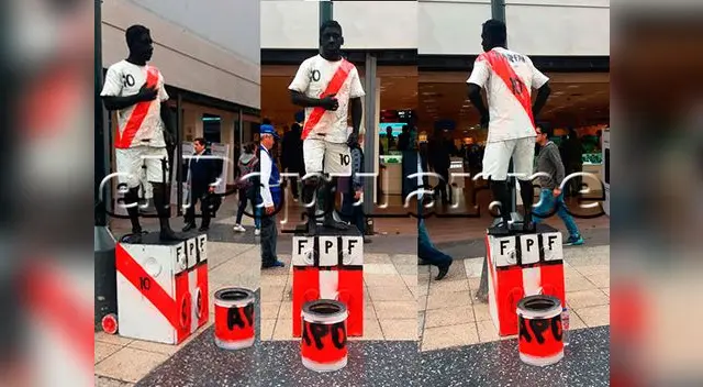 Estatua humana de Jefferson Farfán mueve el totó en Jr. de la Unión