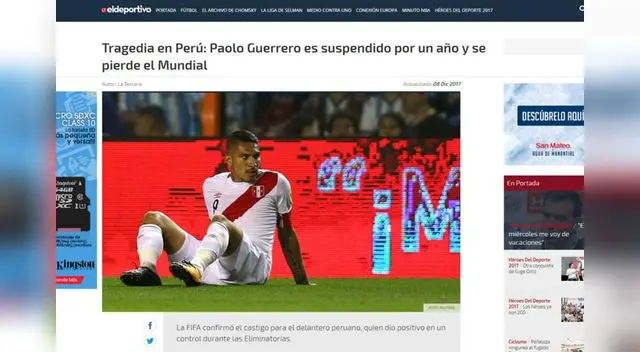 BBC Mundo también se interesó por sanción a Paolo Guerrero
