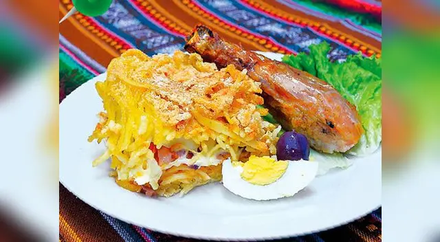 Tallarín  con pollo al horno