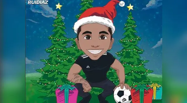 Raúl Ruidíaz (caricatura) en publicación de Instagram