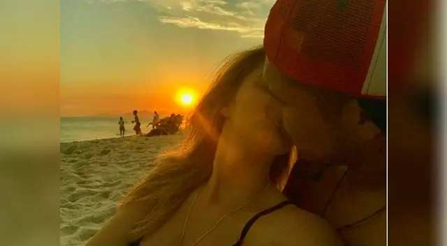 Thaísa Leal junto a Paolo Guerrero