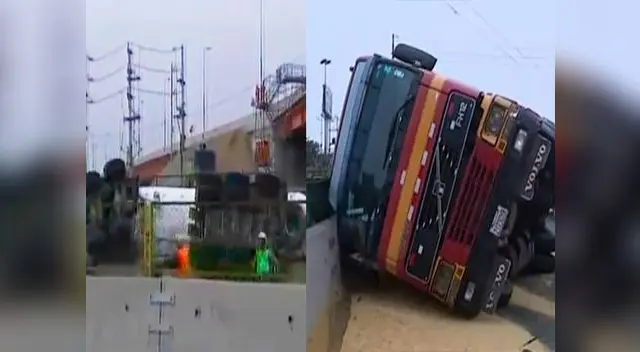 Dos camiones se volcaron en Vía Evitamiento Dos camiones se volcaron en Vía Evitamiento