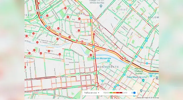 Mapa del tráfico que se vive en Lima Norte Mapa del tráfico que se vive en Lima Norte