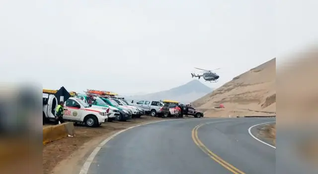Policía avistó dos cuerpos en acantilado de Pasamayo durante sobrevuelo en helicóptero 