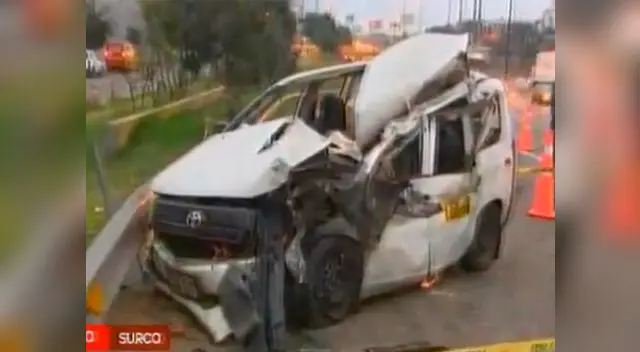 Aparatoso accidente se produjo esta madrugada en Surco 