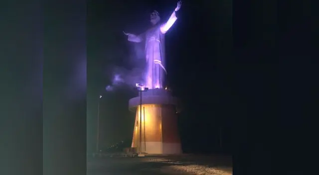 Incendio deja gravemente dañada el monumento del Cristo del Pacífico