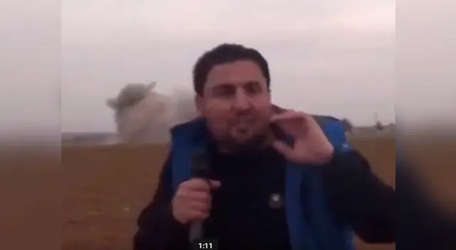 Periodista transmitió en vivo bombardeo en Siria Periodista transmitió en vivo bombardeo en Siria