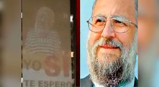 La proyección de la imagen de Luis Figari iba acompañada de la frase: ''Yo sí te espero' La proyección de la imagen de Luis Figari iba acompañada de la frase: ''Yo sí te espero'