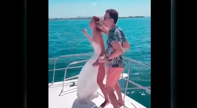 Sthephanie Cayo junto a Bruno Ascenzo bailan previos a su boda 