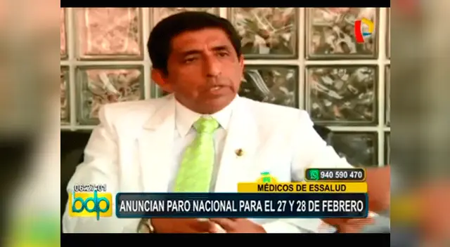 Médicos de EsSalud anuncian paro el 27 y 28 de febrero