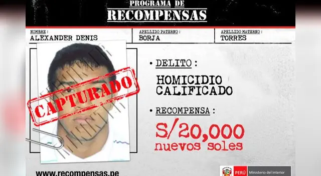 El más buscado en Perú es él El más buscado en Perú es él