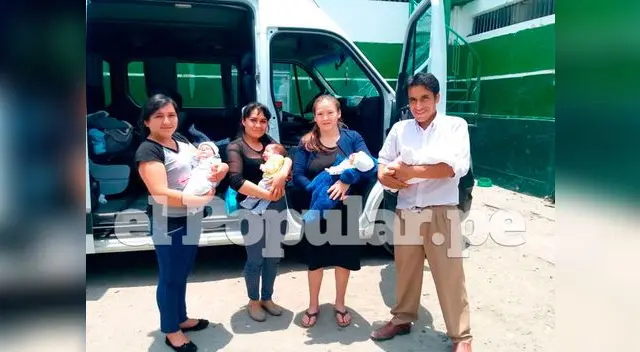 Walter y Magaly junto a sus bebés
